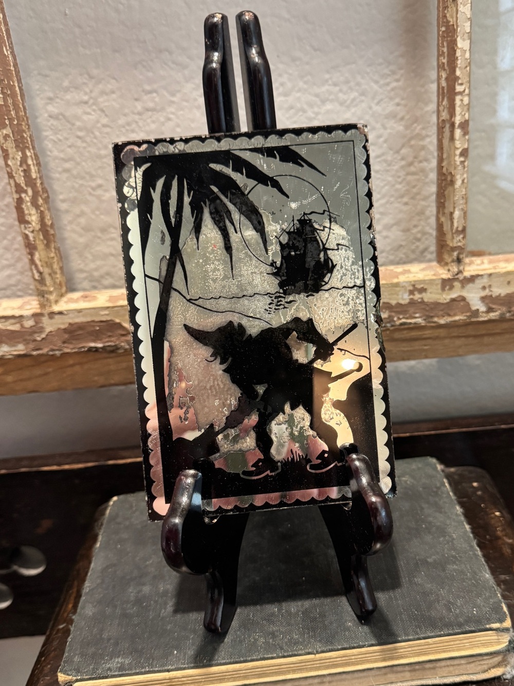 Vintage Mirrored Silhouette Picture- Black & Silver